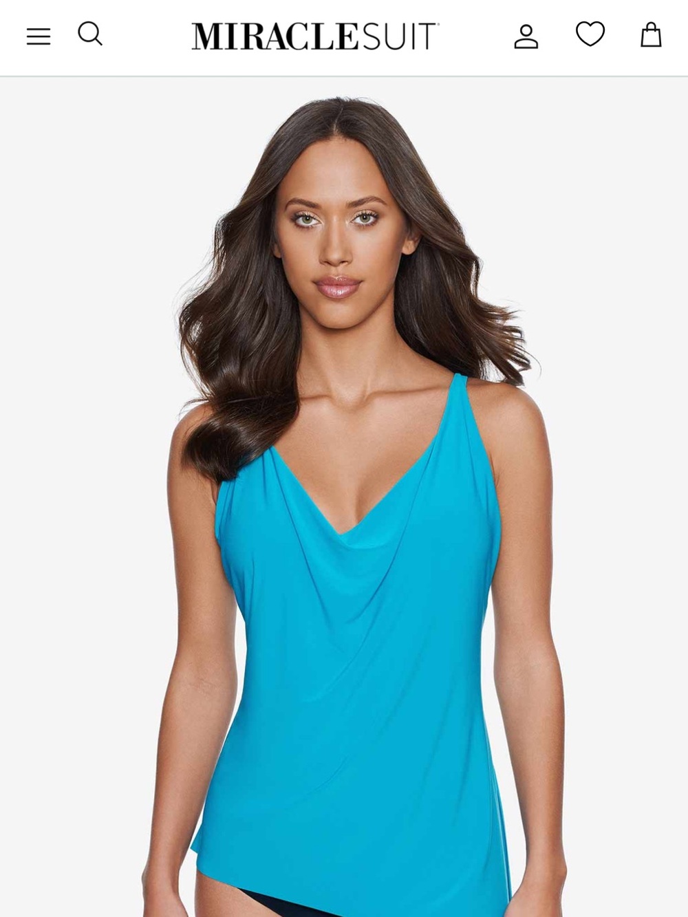 Magicsuit Miraclesuit Winnie Tankini Top Aqua Blue